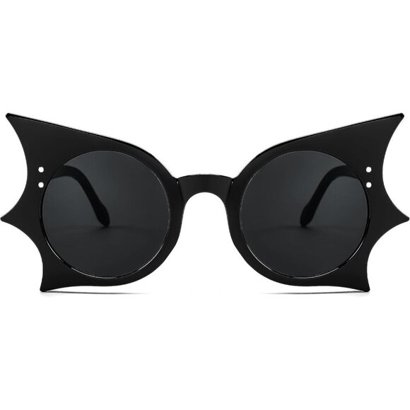 ?Women Black Funny Butterfly Shaped Bat Shades for Halloween Sunglasses